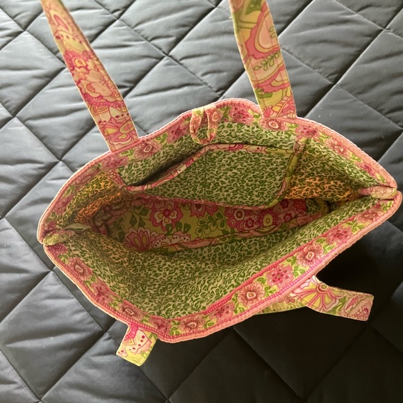 Vintage Vera Bradley pink and green small toggle tote bag - Picture 3 of 7